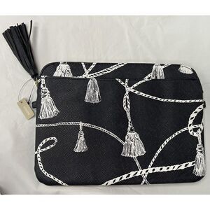 Chico's® Printed Tassel Tech Case in Navy Blue & White New w/Tags For 11" Laptop